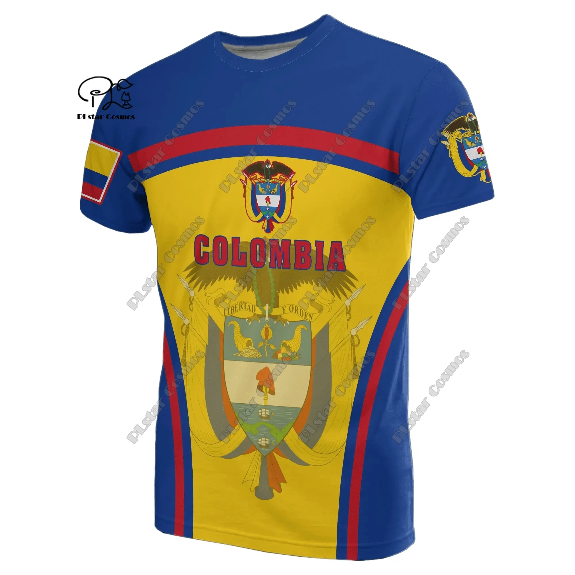 3D Printing Custom Name Colombia Flag Tribal Vintage Tattoo Harajuku Summer Vintage Casual T Shirt Short Sleeve T Shirt 2