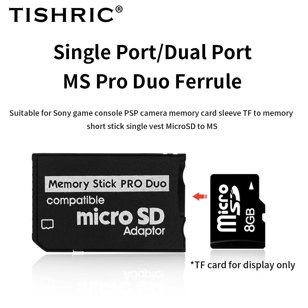 TISHRIC Memory Stick Pro Duo Card Reader Micro SD SDHC TF To