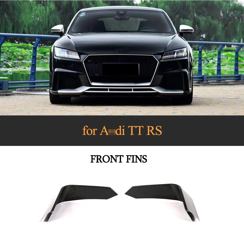 Product Customization ForAu di TT RS Carbon Fiber Front Fog Light Cover Splitter Canards 2016-2018 Car Tuning Carbon Black