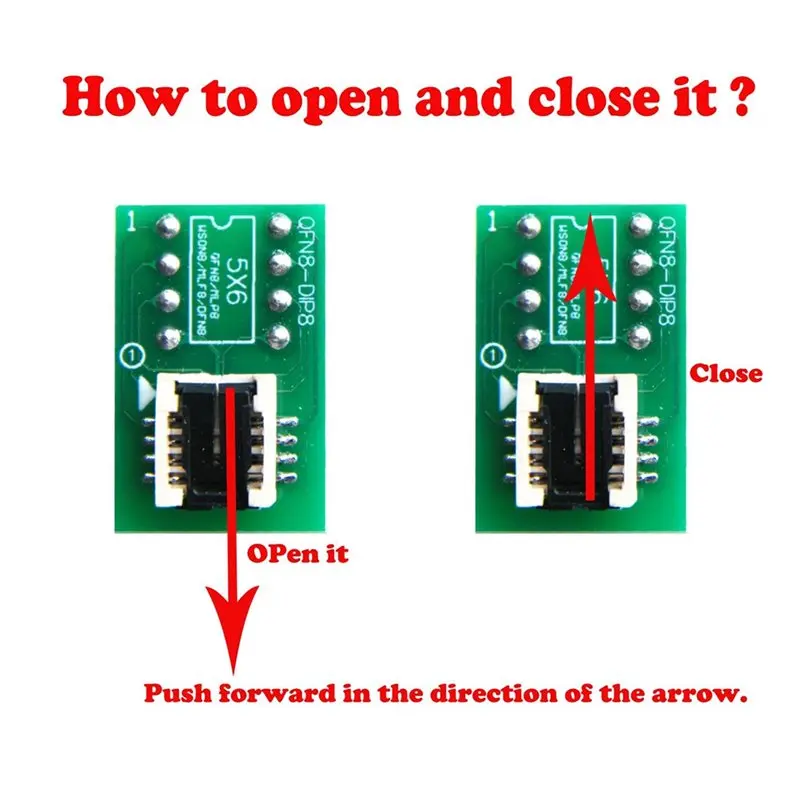 ABGI-For mit RT809H RT809F T48 T76 etc. kompatibel DFN8/WSON8/MLF8 zu DIP8 Sockeladapter, 6x5mm und 6x8mm IC-Programmierer-Konve – Detail 5