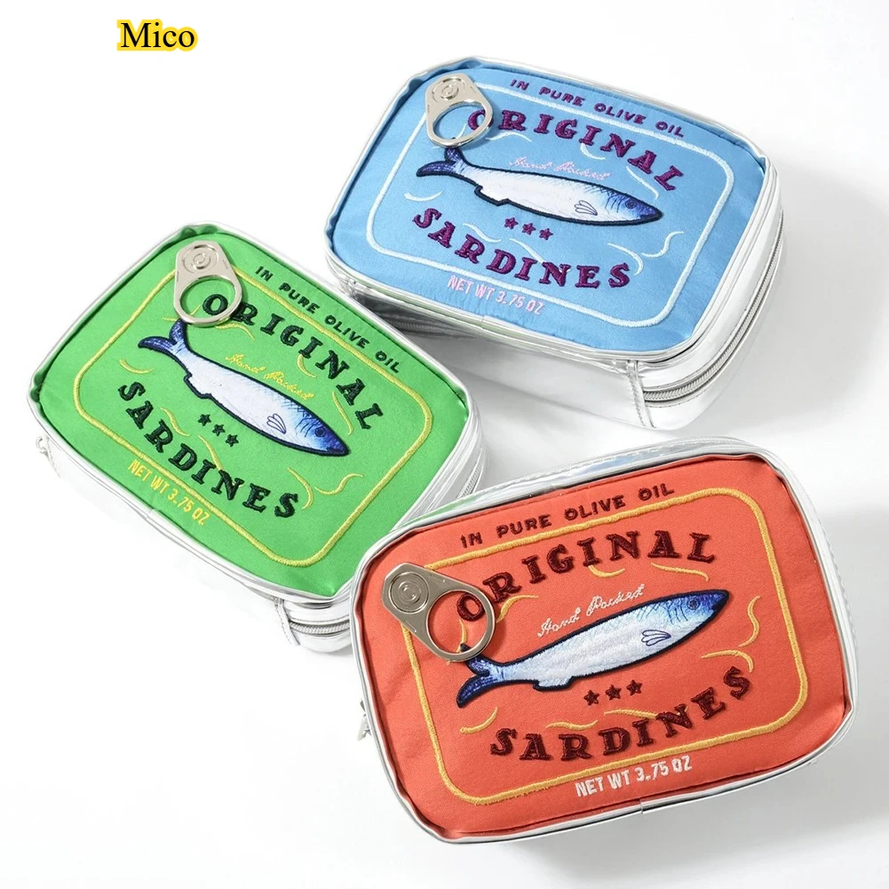 

Large Capacity Cute sardine Canned Plastic Storage Bag Makeup Bag Creative Catfish Canned