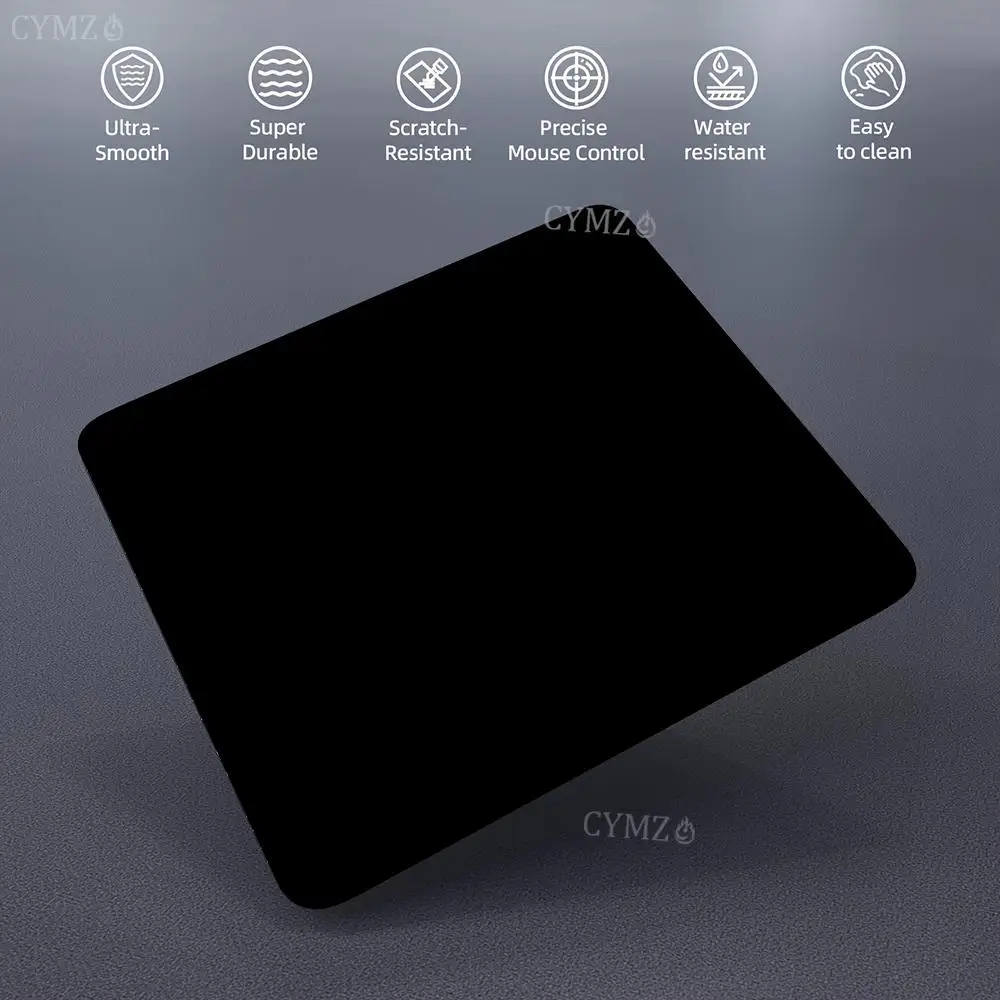 Pure Black Mouse Pad Small Computer Office Game Table Mats Small Rubber Anti-slip Gaming Keyboard Desk Pads