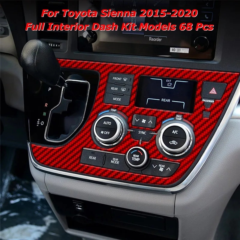 

Для Toyota Sienna 2015-2020 отделка из углеродного волокна, наклейка для интерьера, модифицированные автомобильные аксессуары, украшение автомобиля