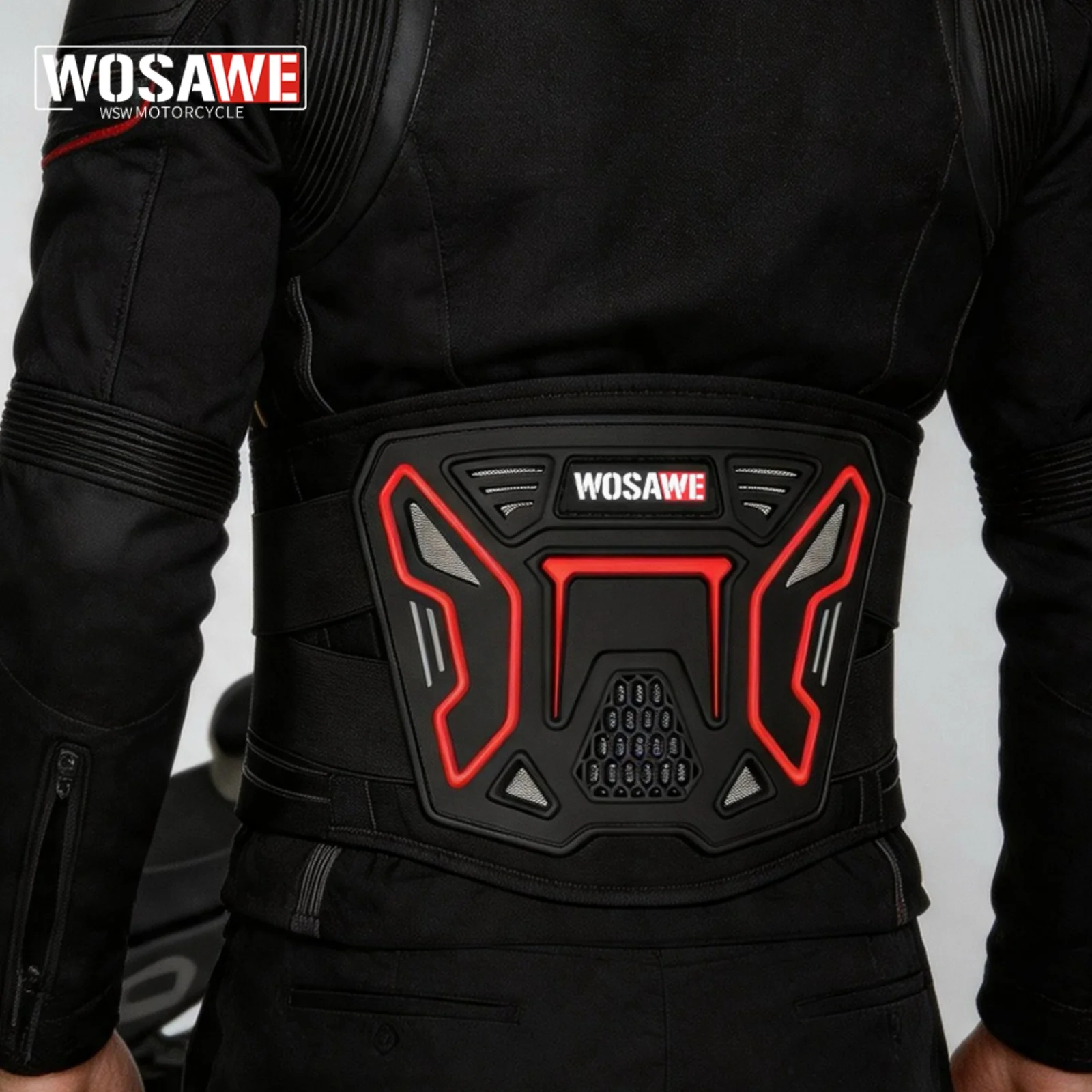 WOSAWE Motorcycle Waist Brace Comfortable Breathable Off-Road Waist Kidney Support Belt Motorcycle Accessories