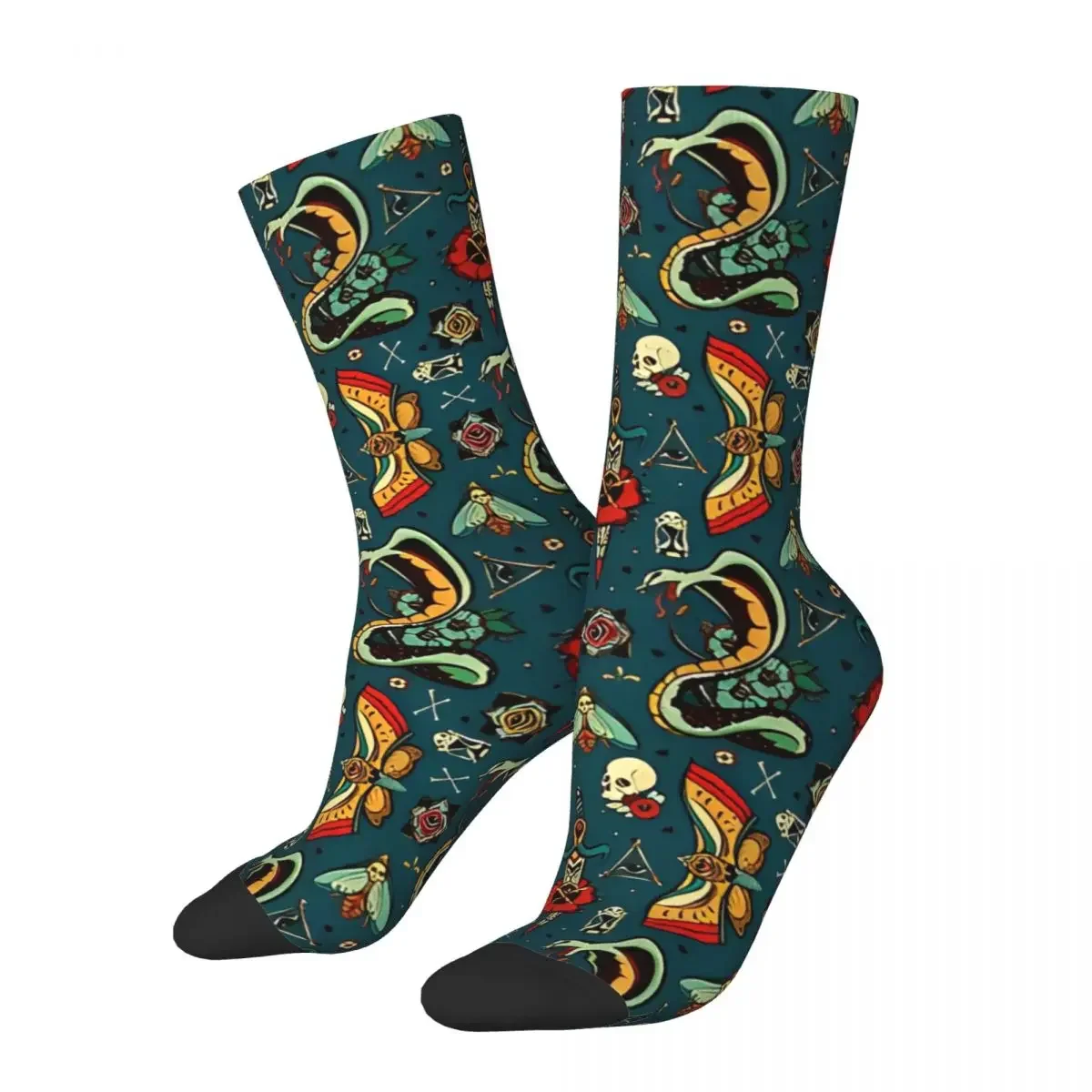 Skull Skeleton Stockings Couple Snake Socks Warm Soft Kawaii Socks Winter Running Non Slip Pattern Socks Birthday Present