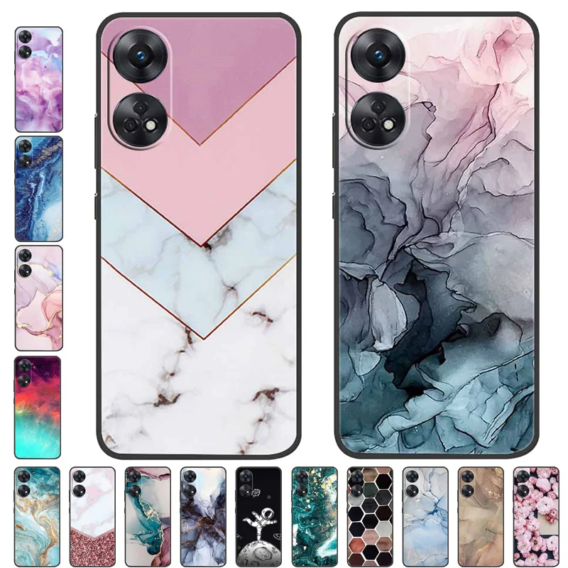 Case For Oppo Reno 8T Cover Black Silicone Soft Phone Back Cases for Oppo Reno8 T 4G Fundas Reno8T CPH2481 6.43