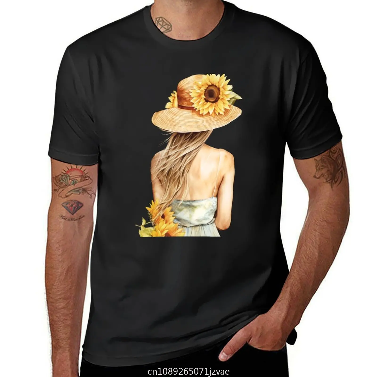 Sunflower Woman T-Shirt oversized summer tops Blouse blacks t shirts for men cotton