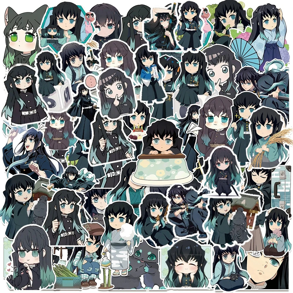 10/30/50 Stück Tokitou Muichirou Cartoon-Aufkleber Anime Demon Slayer Sticker DIY Notizbuch Gitarre Skateboard Coole Wasserfeste Aufkleber
