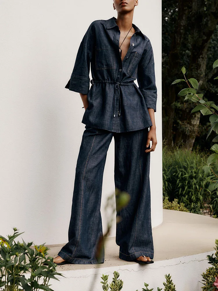 

Autumn 2025 Women's Hunting irt Sle Long Sve Blouse And 7982454 405 Long Pants 7983454 405 Ethnic Faion Ladies' Clot...