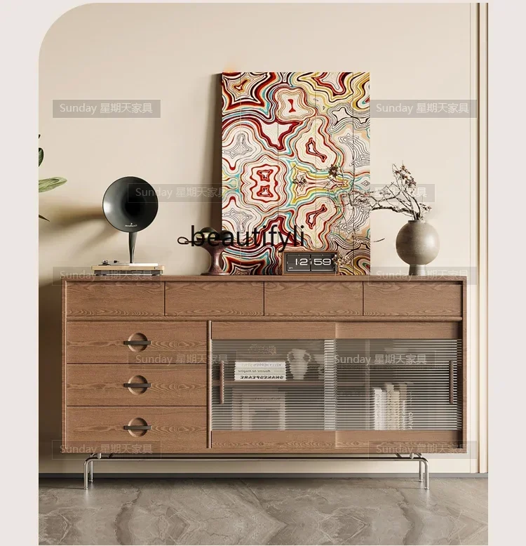 

SS ss7486 Log wind multi-functional locker Nordic modern side cabinet large capacity can be customized