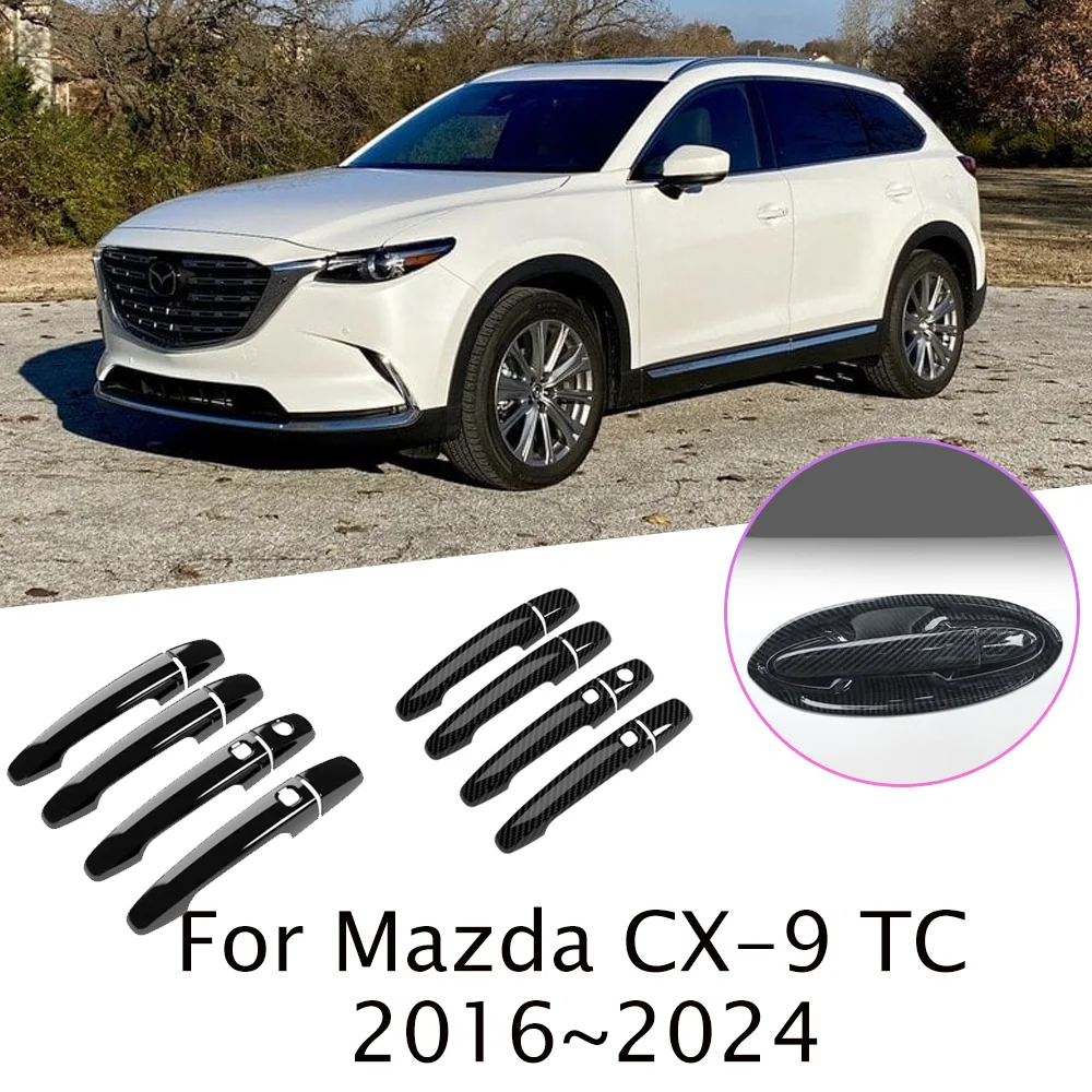 

Для Mazda CX-9 TC 2016 ~ 2024 2017 2018 2019 2020 2021 2022 2023 автомобильная внешняя дверная ручка крышка дверная чаша защитные наклейки декоративные аксессуары