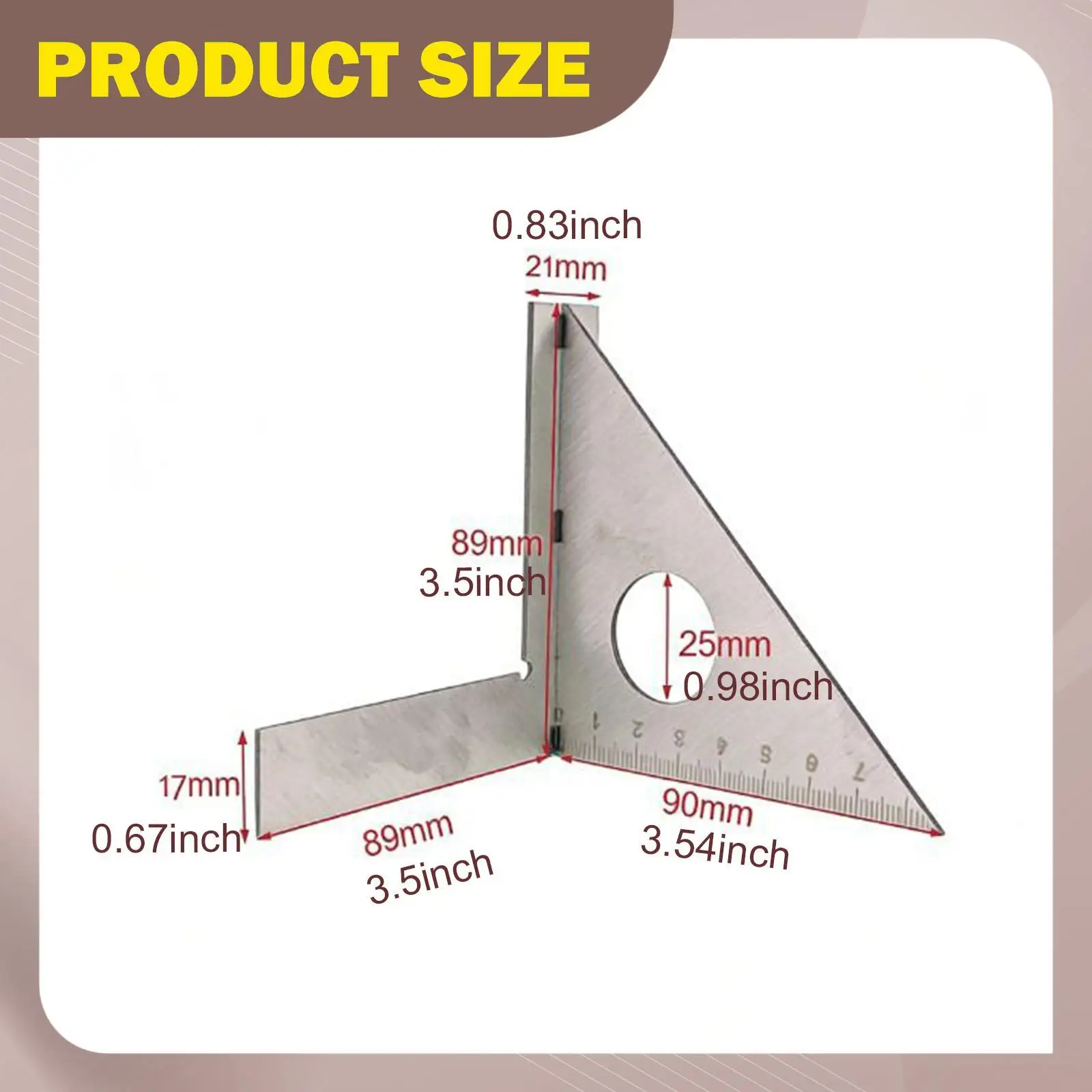Right Angle Measuring Ruler Aluminum Alloy Multi Angle Protractor Tool for Construction and Furniture Projects