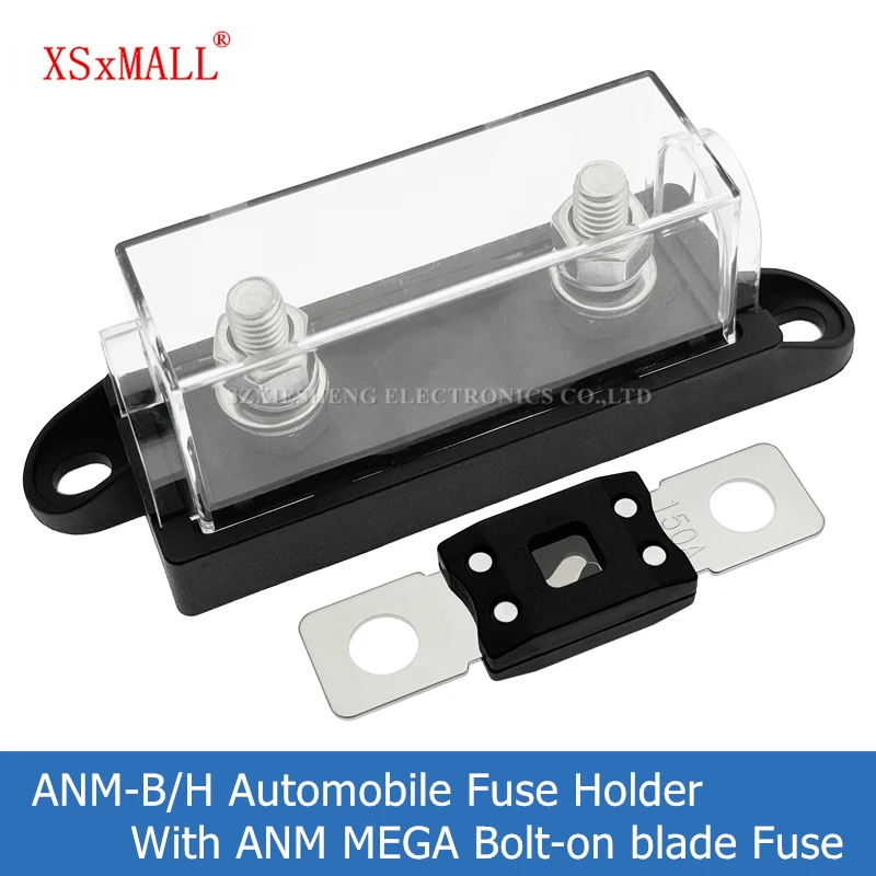 1PCS ANM-B/H Automobile Fuse Holder & Transparent Cover With ANM MEGA Flat Type Bolt-on blade Fuse 40A 50A 60A 70A 80A 100A-500A