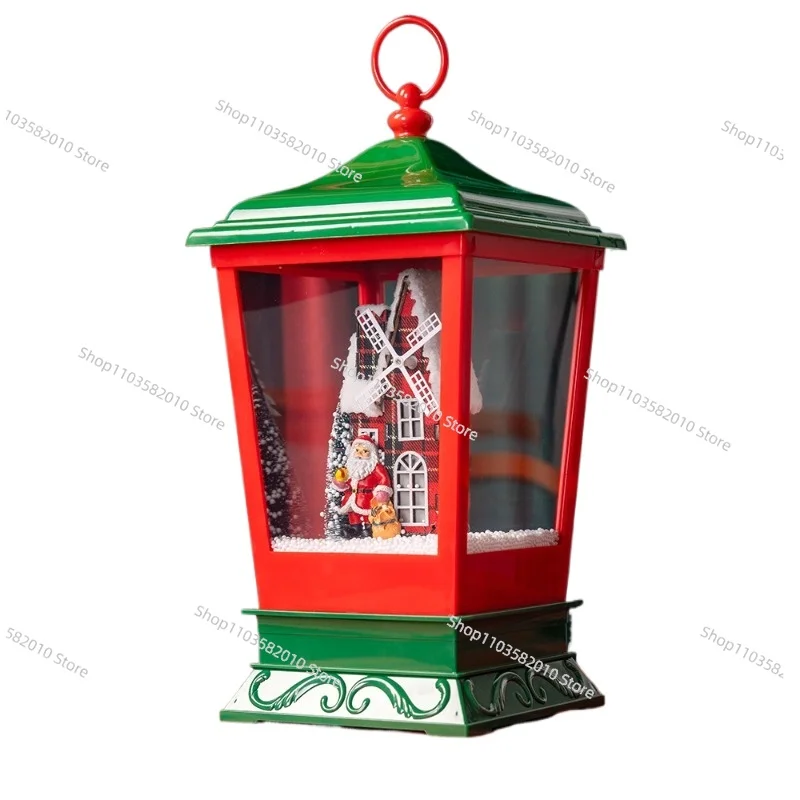 Santa Claus Snow Night Light, Christmas Scene Decoration for Home & Party