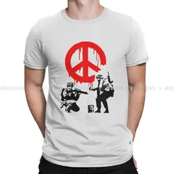 Peace Soldiers  Harajuku TShirt Banksy Graffiti Street Artist Creative Streetwear Comfortable T Shirt Men Tee Special Gift