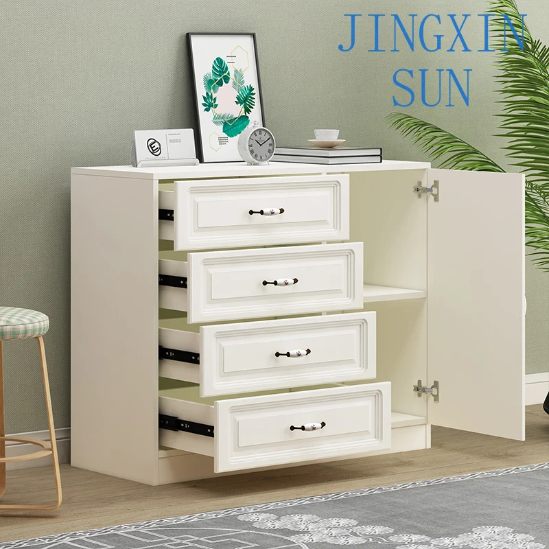 Small-Sized Solid Wood Storage Cabinet for Living Room Bedroom Furniture Drawer Organizer Room Decoration for Home Office