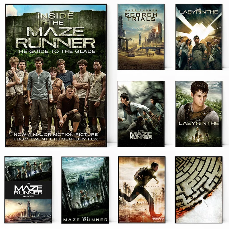 The Maze Runner poster Suspense Science Fiction Adventure Action Movie Canvas Printing Poster Wall Art Home Decoration Painting