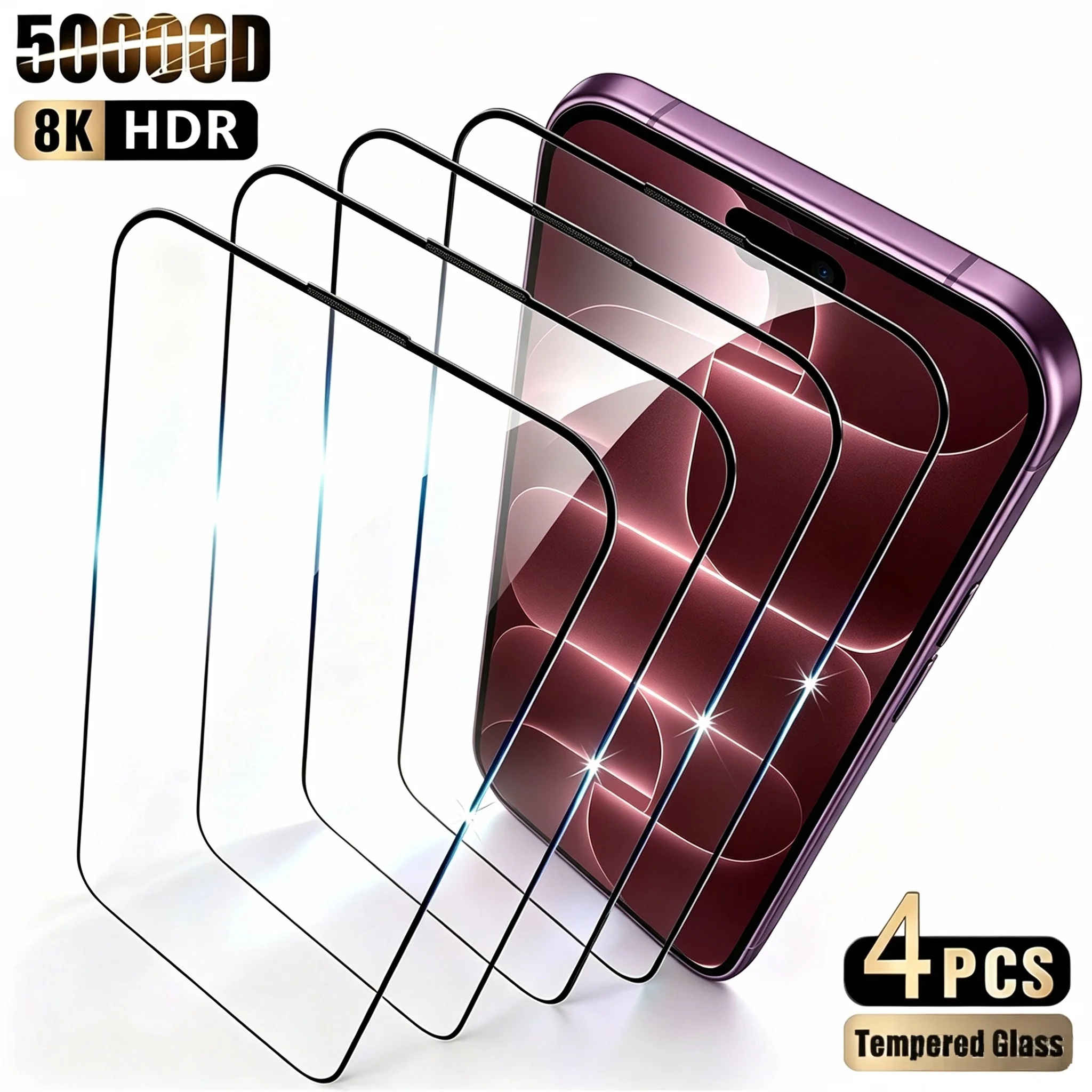 Protector de Pantalla de Vidrio Templado Transparente de Cobertura Total para iPhone 18 Pro Max, Protector de Pantalla de Vidrio Antiarañazos para iPhone 18 Pro
