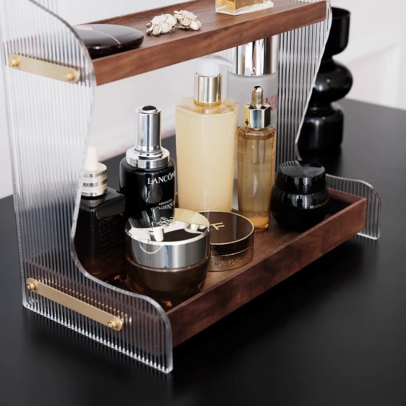 خزانة ملابس ألمانية فاخرة خفيفة، منتجات العناية بالبشرة، رف تخزين مستحضرات التجميل، رف سطح المكتب، مغسلة، صندوق تخزين أكريليك.