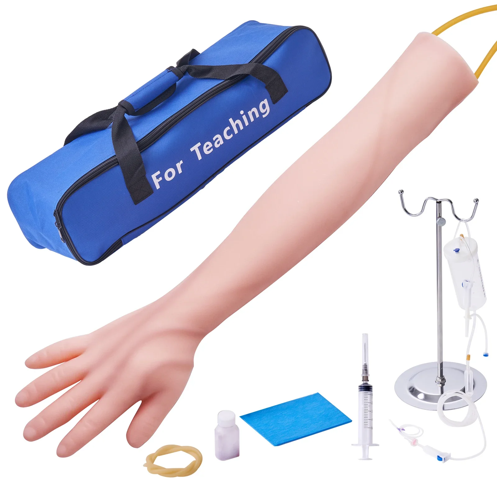 VEVOR Phlebotomy Practice Kit IV Venipuncture Intravenous Training Kit with Carrying Bag Practice IV Skills for Students