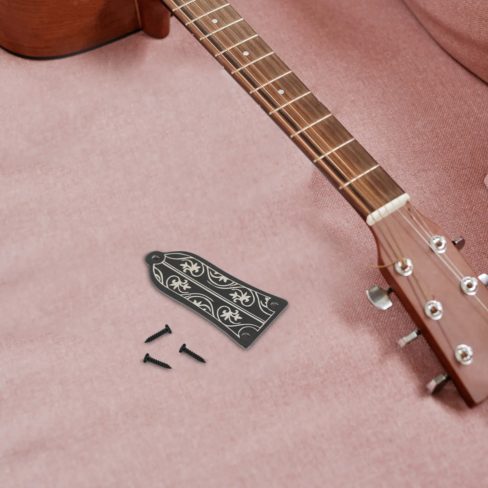 Guitar Truss Rod Cover Metal Replacement Iron Construction Smooth Texture Compact Size Pure Tone Improvement Guitar Accessories