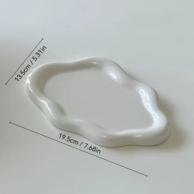 3pcs Cloud-Shaped Jewelry Trays – Cute Irregular Storage Plates for Rings, Keys, Makeup & Bedroom Decor