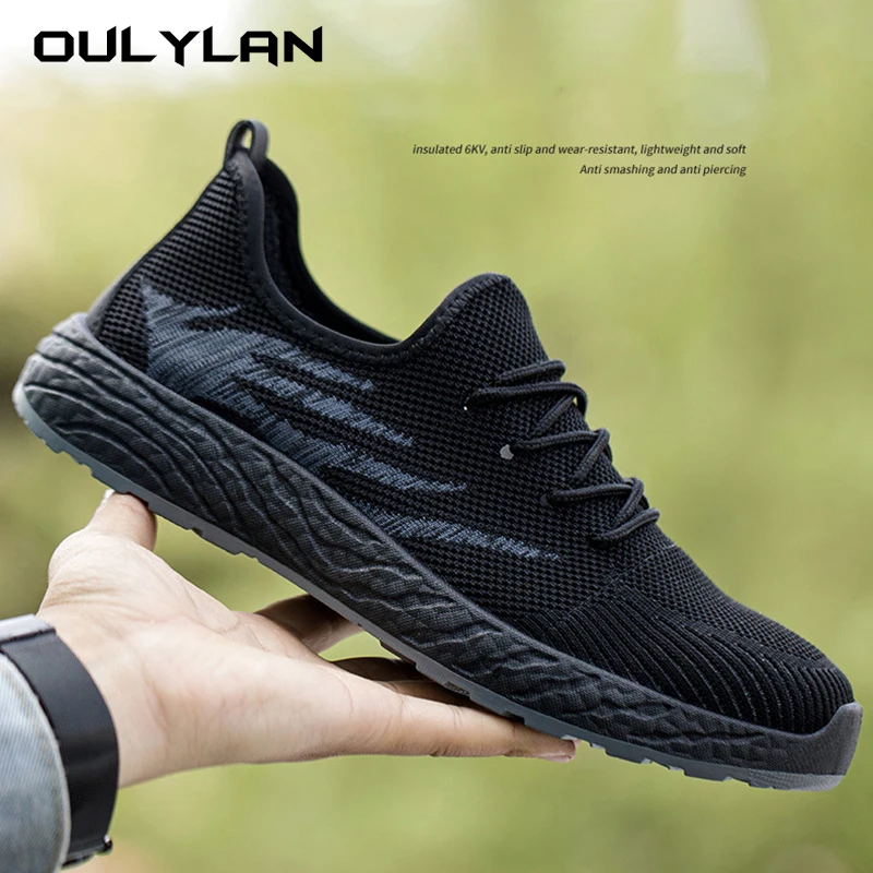 

Breathable Men Work Safety Shoes Anti-smashing Steel Toe Cap Working Boots Construction Indestructible Work Sneakers Men Shoes