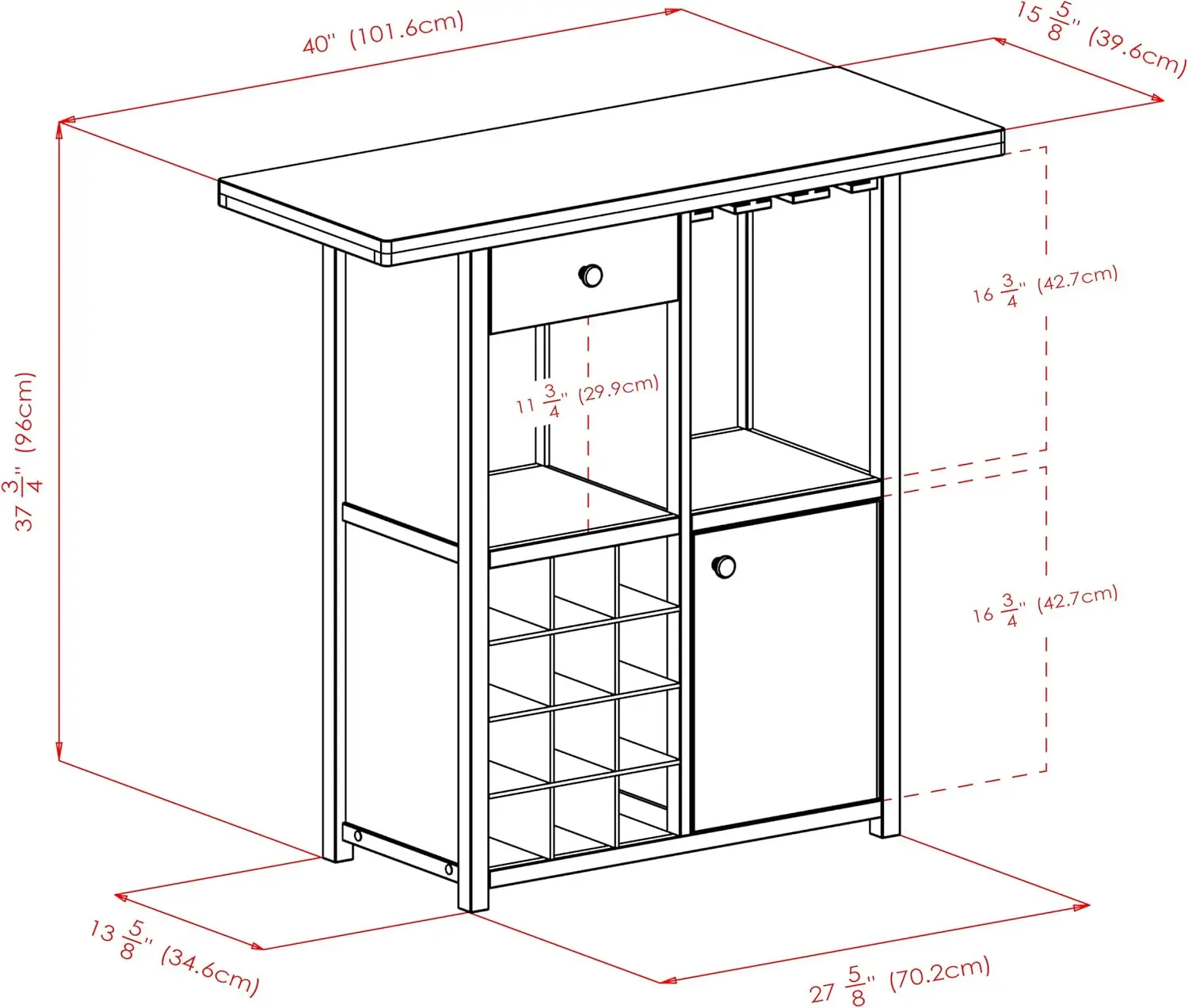 Macon Bar Wine Cabinet, Espresso