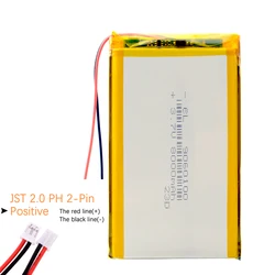 JST2.0 2P 3.7V 8000mAH 9060100 Rechargeable Lithium Li-ion Polymer Battery for Tablet Pc BANK