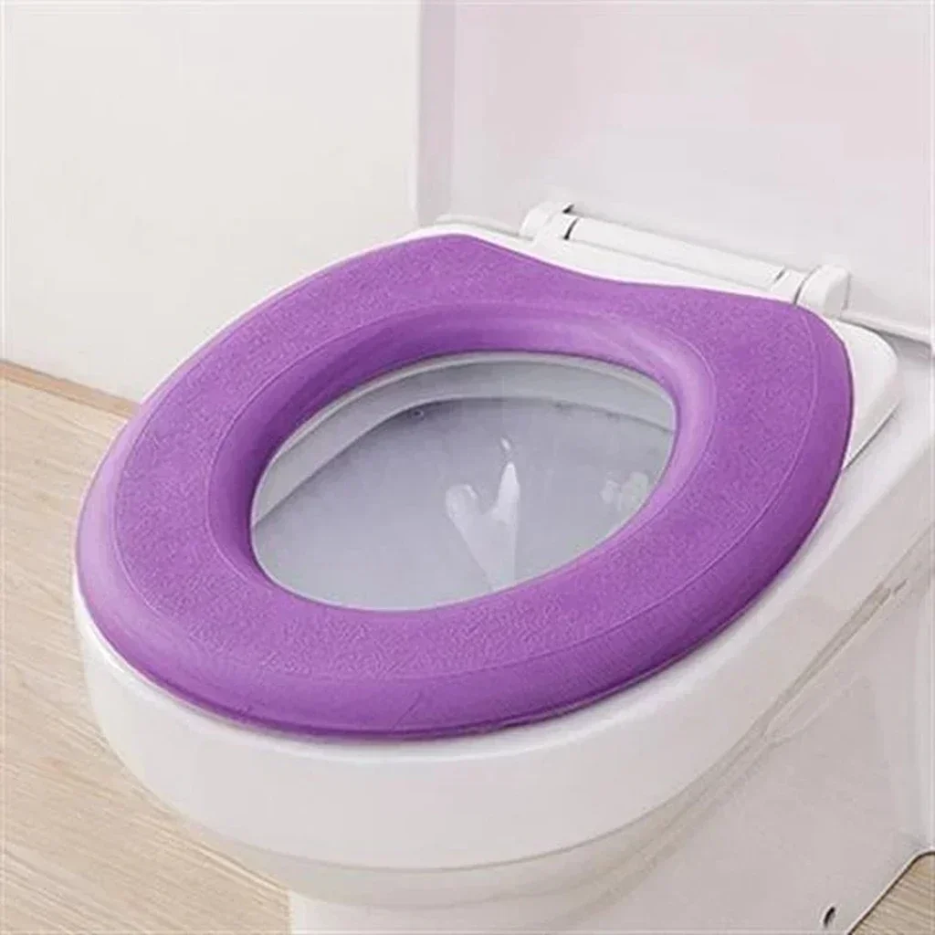 Waterpoof-funda suave para asiento de inodoro, alfombrilla lavable para inodoro, cojín en forma de O, accesorios para bidé