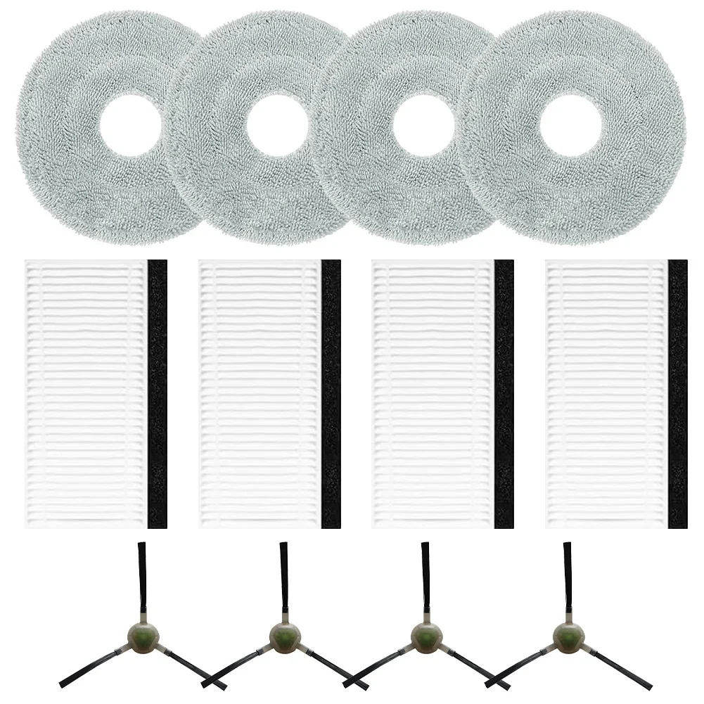 

4*фильтры + 4* тряпки для швабры + 4* замена боковых щеток для LEFANT для робота-пылесоса M3, детали бытовой техники