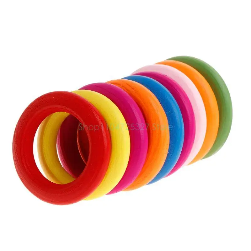 10pcs anneaux en bois