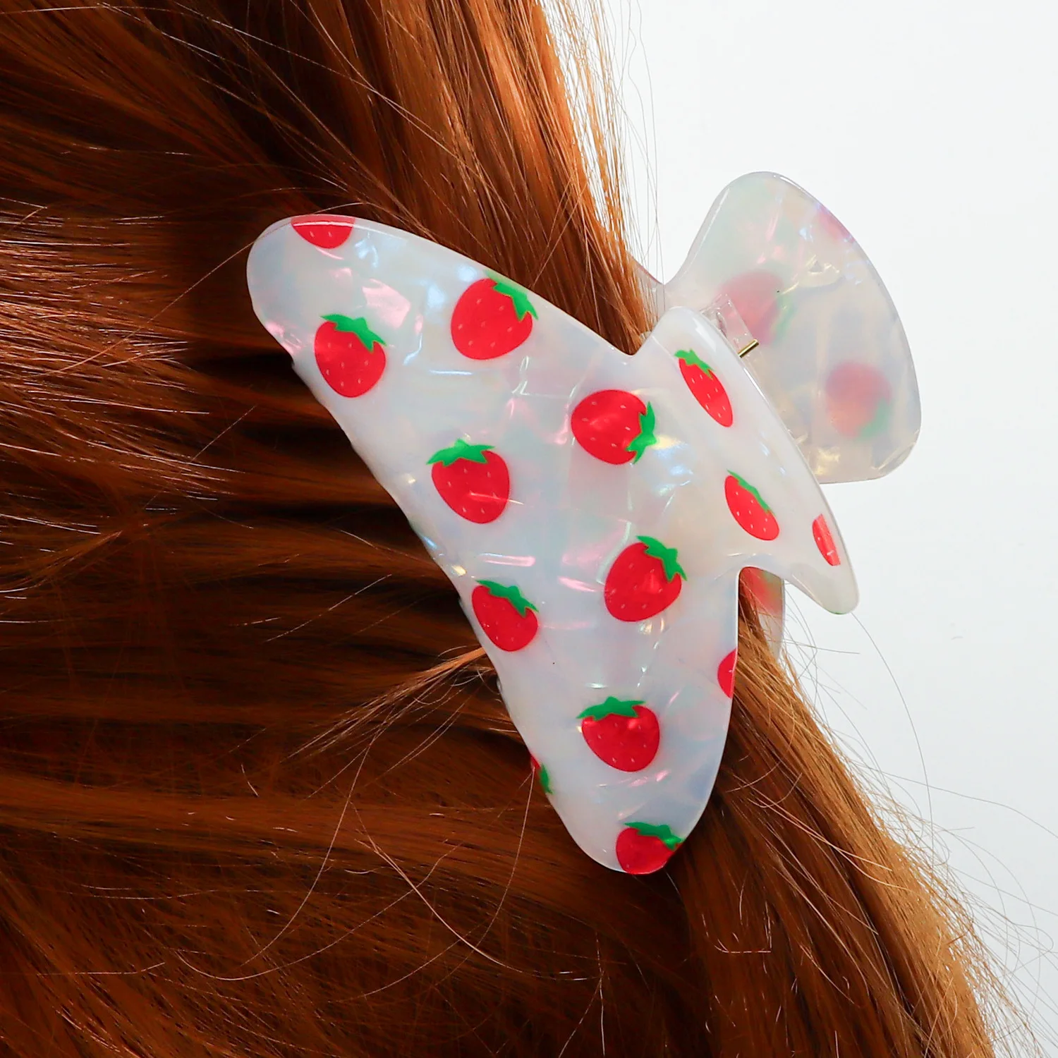 Hair Claw Clip Fruit Pattern Fresh Summer Acetate Bun Accessory Versatile for Women Daily Styling