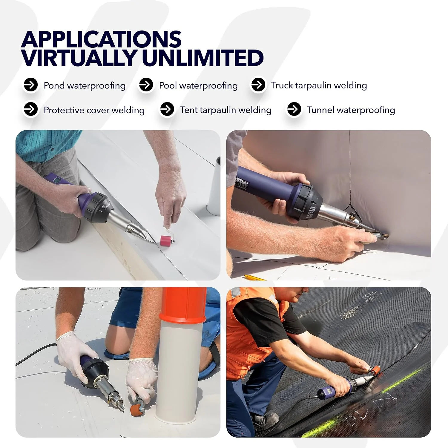 Weldy 1600W Digital Plastic Welding Gun HT1600D Overlap Welding Tool for PVC Vinyl Floor PP PE Water Tank