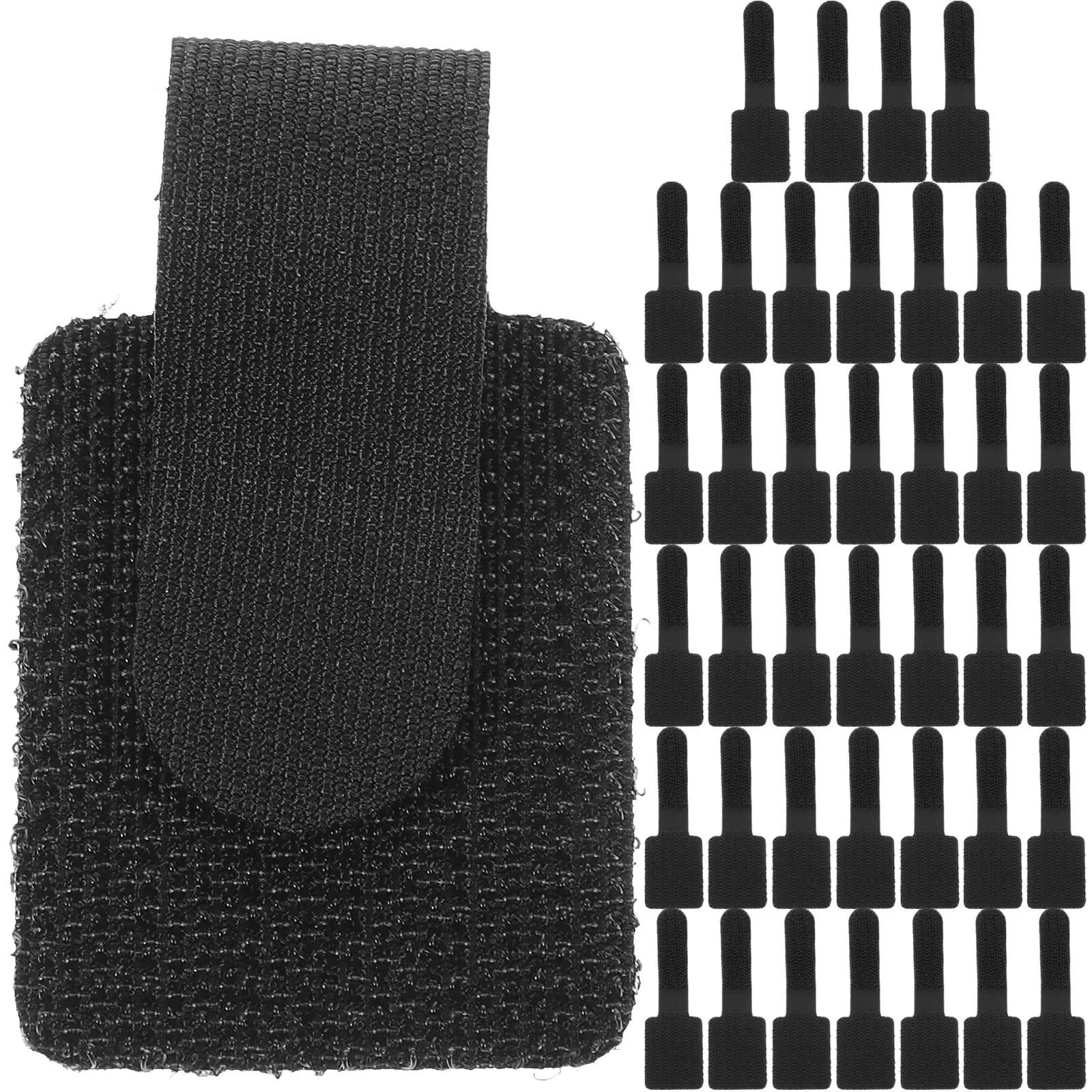 40Pcs Heavy Duty Hook Loop Cable Ties Self Adhesive Cord Organizer Straps Nylon Fiber Soft Loop No Scratch Wire Wrap Management