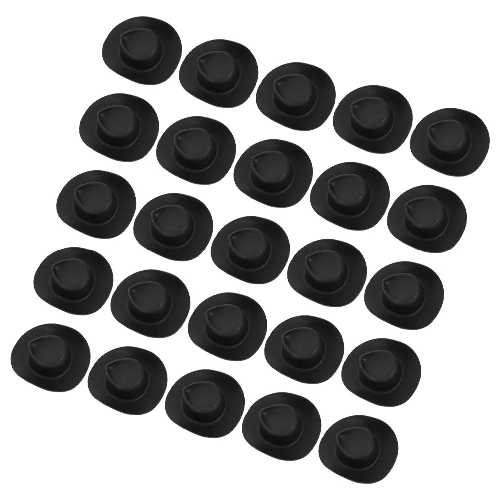 30 Stück Mini-Hut aus Kunststoff, kleine Hüte zum Basteln, Hüte, Bastel-Requisite, winziges Cowgirl-Zubehör, kleine Kappe, Dekorationen