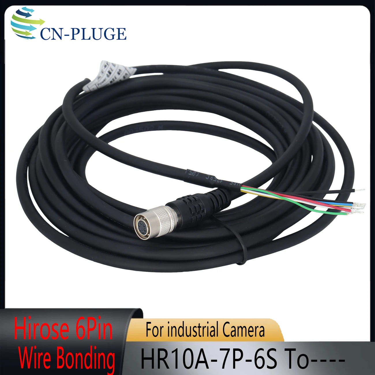 

HR10A-7P-6S 6 Pin Hirose Industrial Camera Power & IO Trigger Cable 5m Bare Wire Open End