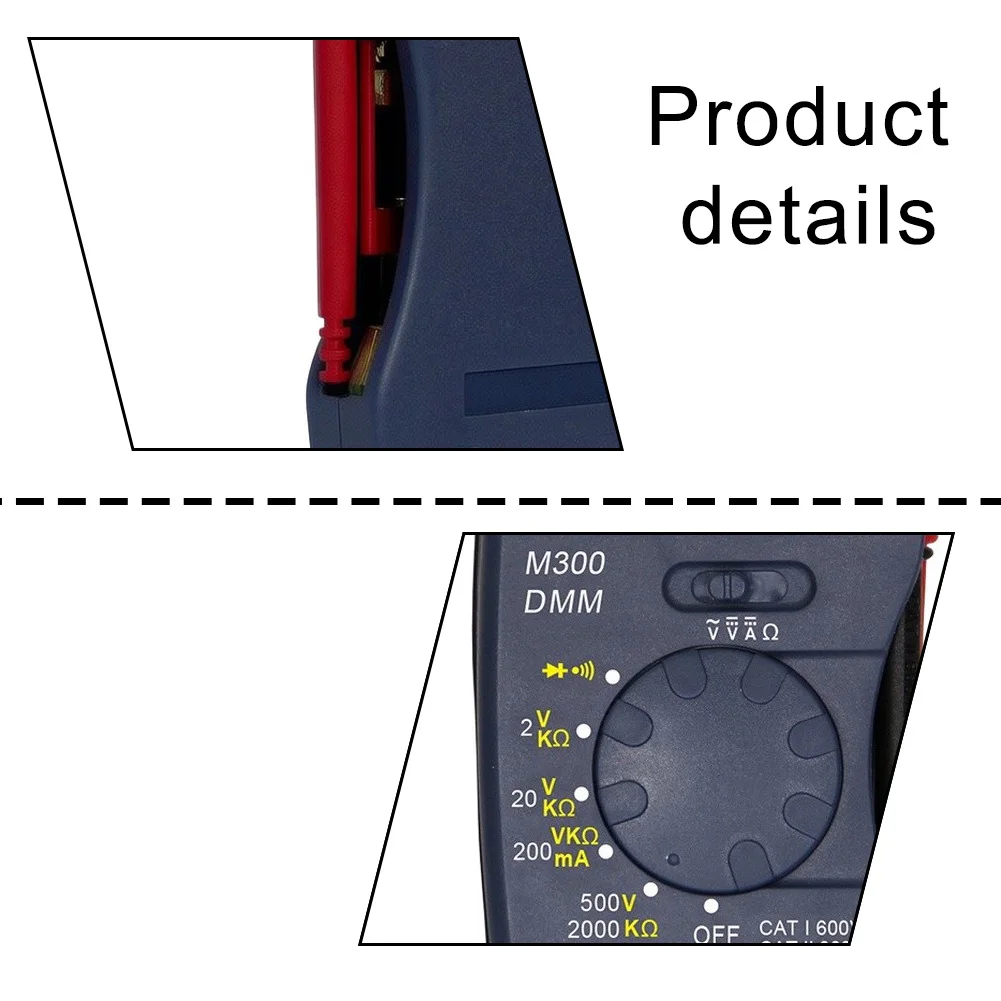 M300 Digital Multimeter Auto Range True RMS Pocket Sized Tester For DC AC Voltage Current Resistance Diode Continuity Check Tool