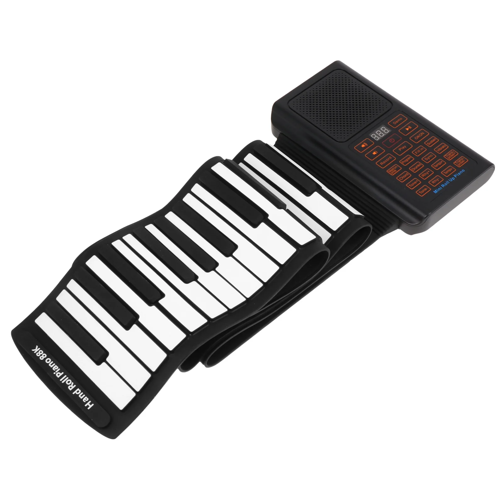 

88 Keys Foldable Piano Portable Rechargeable Hand Rolled Electronic Piano Keyboard Drum Vibrato Recording Teaching Entertainment