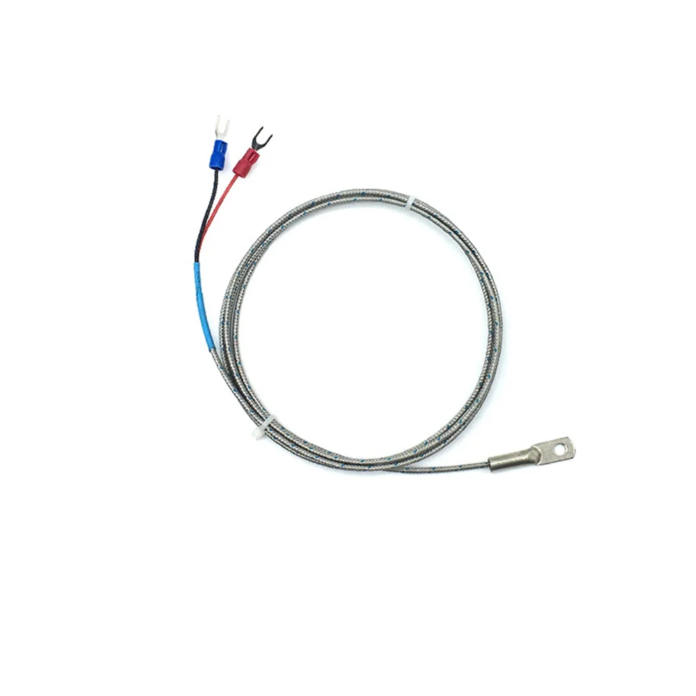 -50-420 degree Thermocouple PT100 Temperature Sensor 1/3/5M Braided Cable 3 Core Shielded Wire Resistant Detector