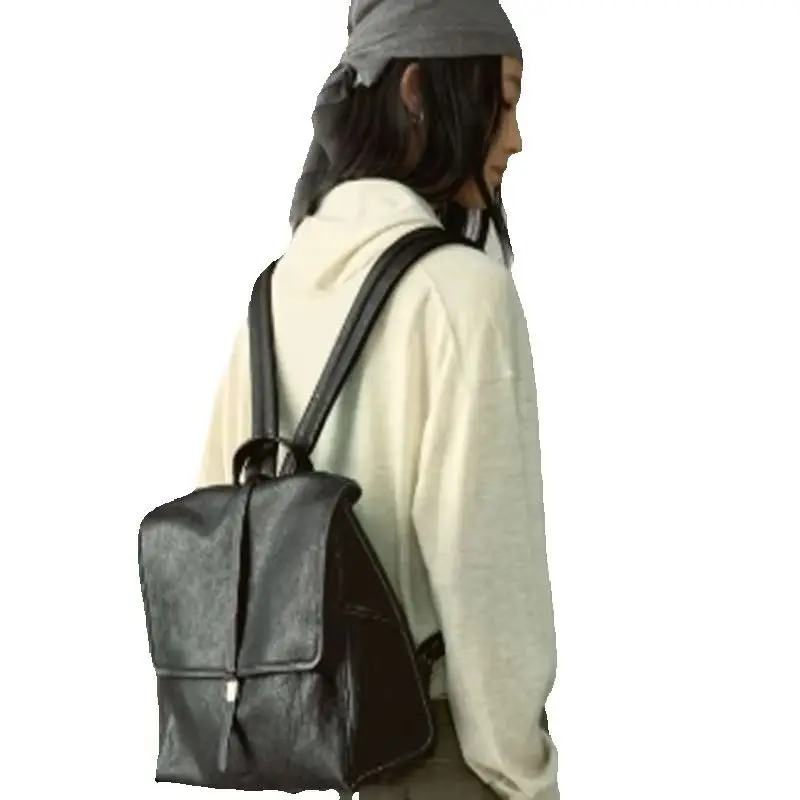 S Large New Simplified Double Shoulder Bag Capacity Tanned Lightweight Commuting Computer Bag Exquisite Commuting Crossbody Bag