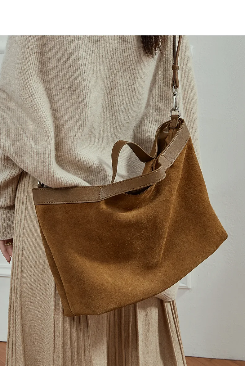 Genuine Leather Women Handbags Large Capacity Female Shoulder Crossbody Bag Fashion Cowhide Commuting Big Totes Bolsas image 6