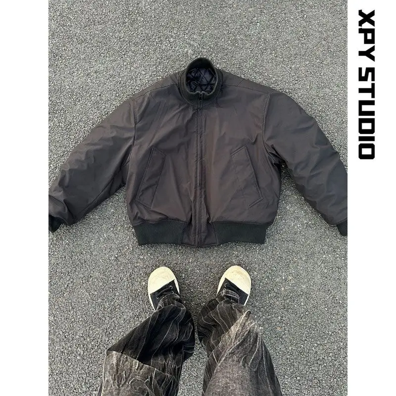 High Street Versatile Casual Stand Collar Oversized Pilot Jaet Street Sle Warm American Coat for Youth Spring Autumn