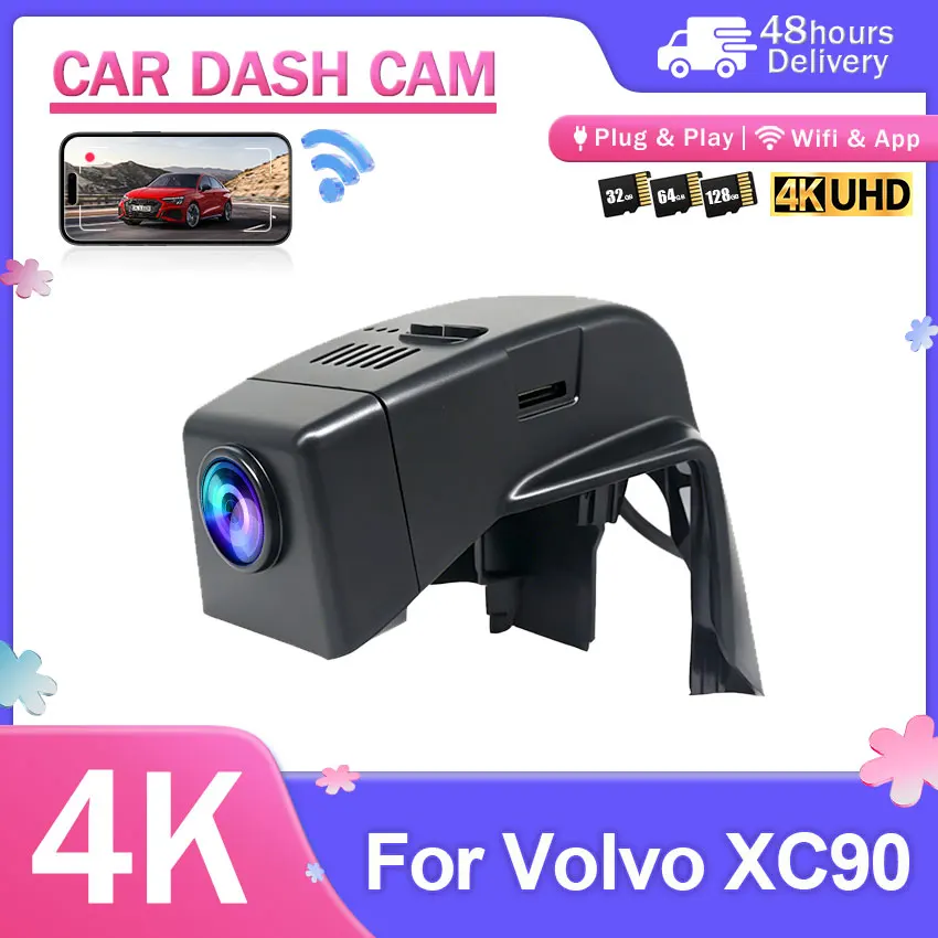 UHD 4K Dash Cam For Volvo XC90 2015-2022 Plug and Play Dashcam For Polestar 2 Car DVR