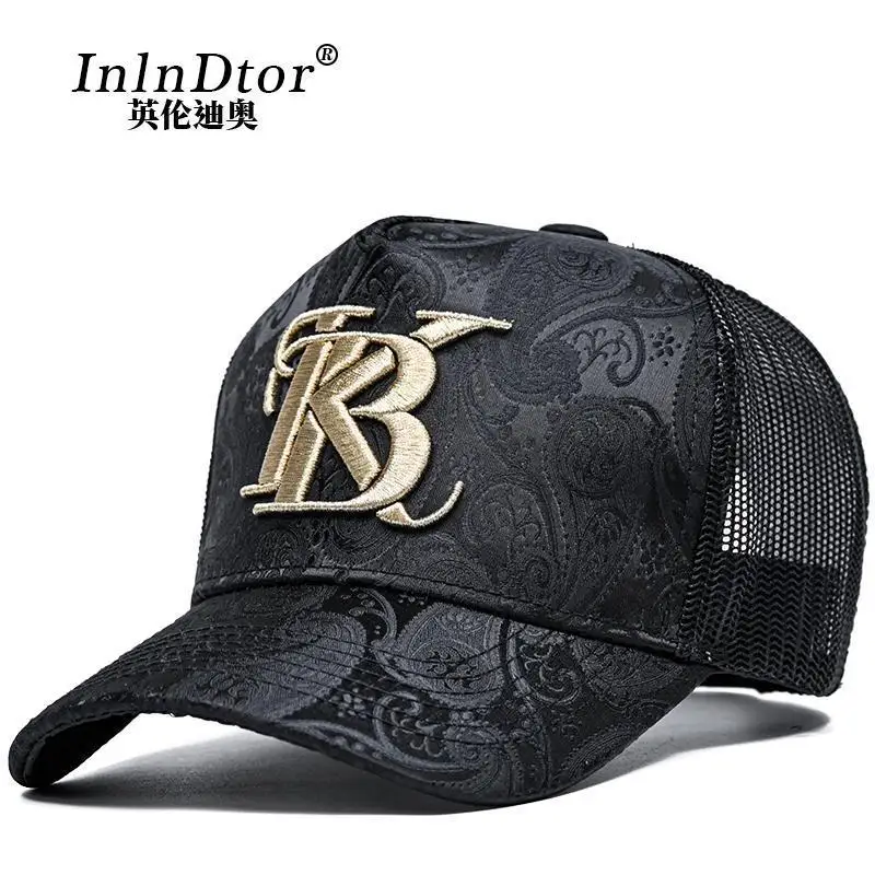 Summer Cashew Printed Mesh Baseball Cap Men\'s High-End and Fashionable Outdoor Casual Peaked Cap Sunshade