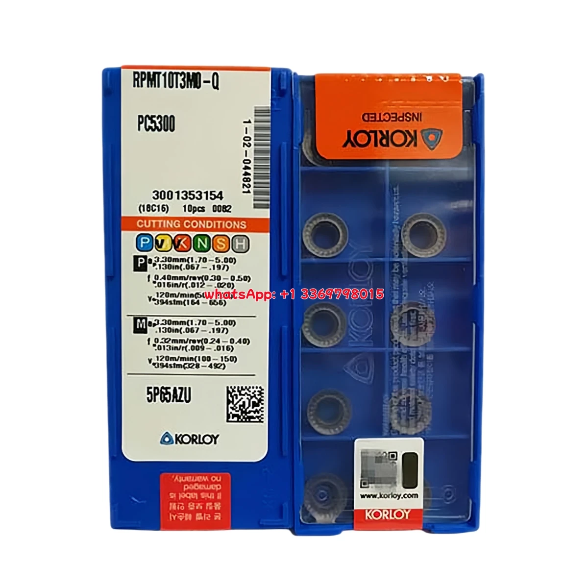 كورلي الأصلي RDMT RDMT1204MO-X326 PC5300 طحن إدراج 10 قطعة