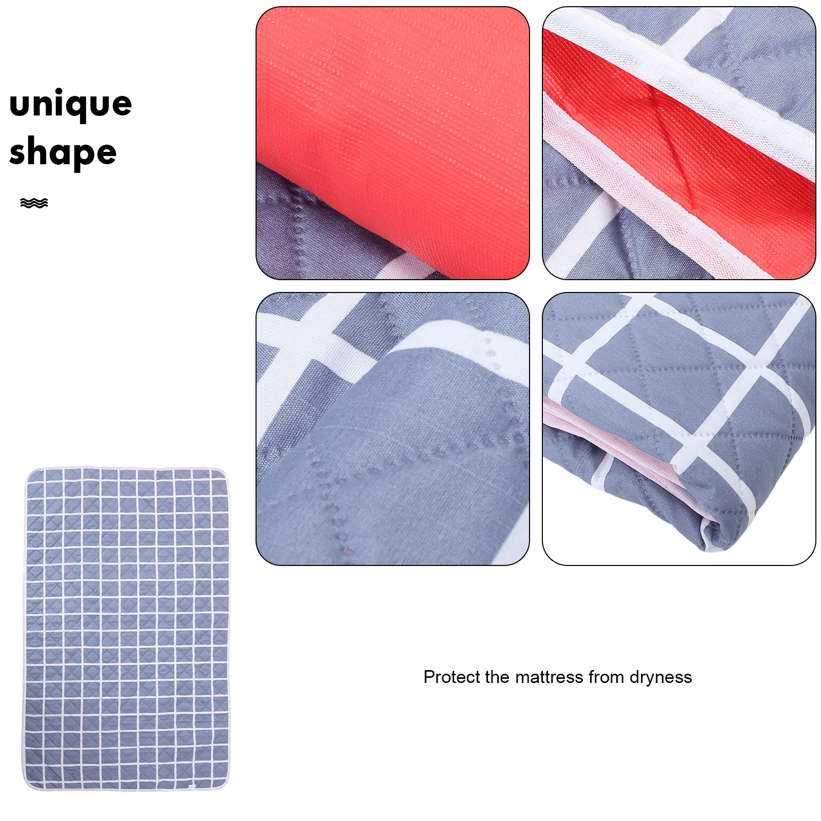 Tappetino per letto impermeabile antiscivolo grande lavabile Tappetino di protezione per l'enuresi assorbente Protezione per materasso scozzese riutilizzabile per adulti