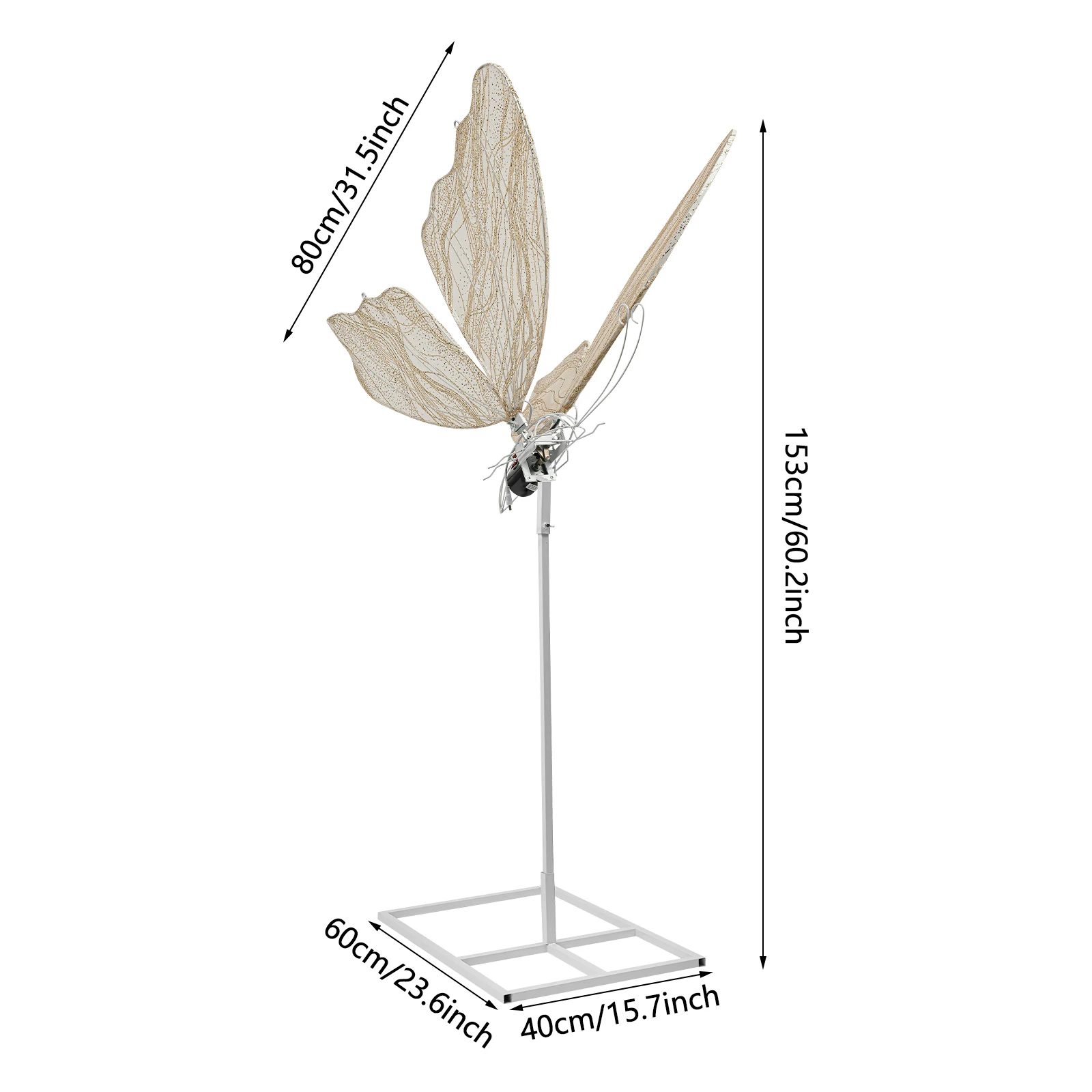 80cm Wedding Electric Butterfly Floor Lamp, LED Standing Lamp, AC110V Butterfly Ambient Light for Enhancing Wedding Stages
