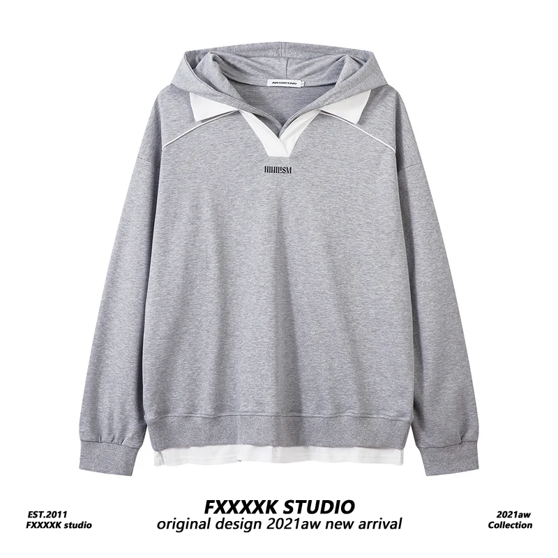 

FXK Original Ins Trendy American High Street Long Sve Hoodie ex Loose Fit Spring Season Hooded Sweatirt