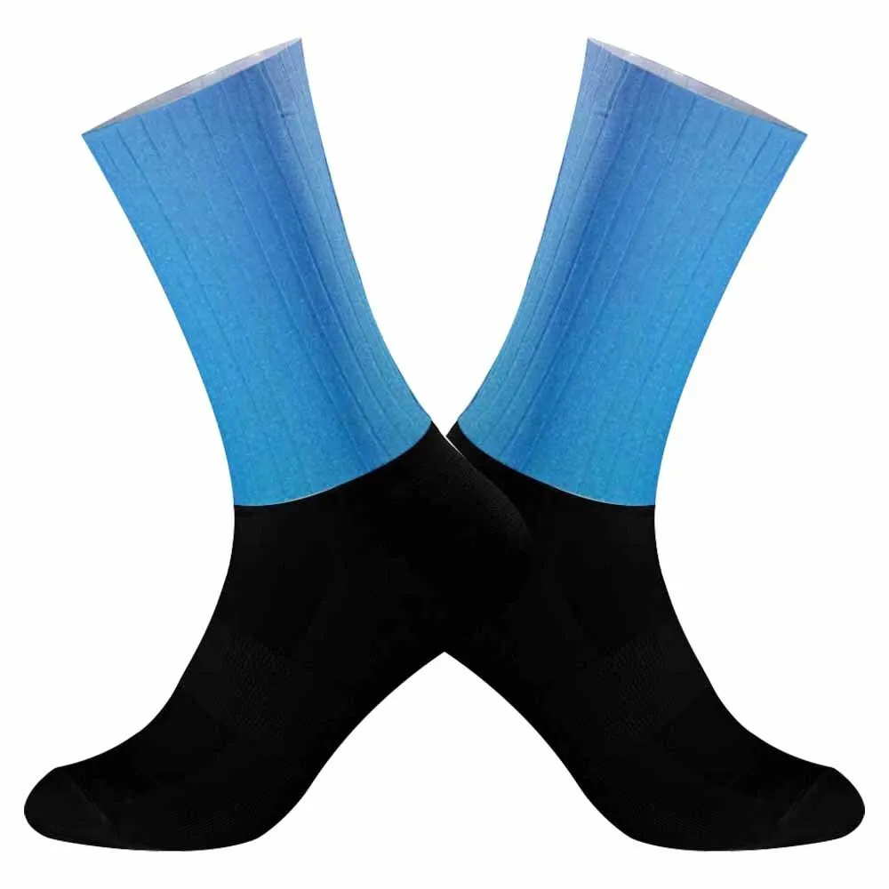 2024 New Cycling Socks Bicycle Socks Blue purple patterned socks Compression Non Slip Hiking Runing Socks